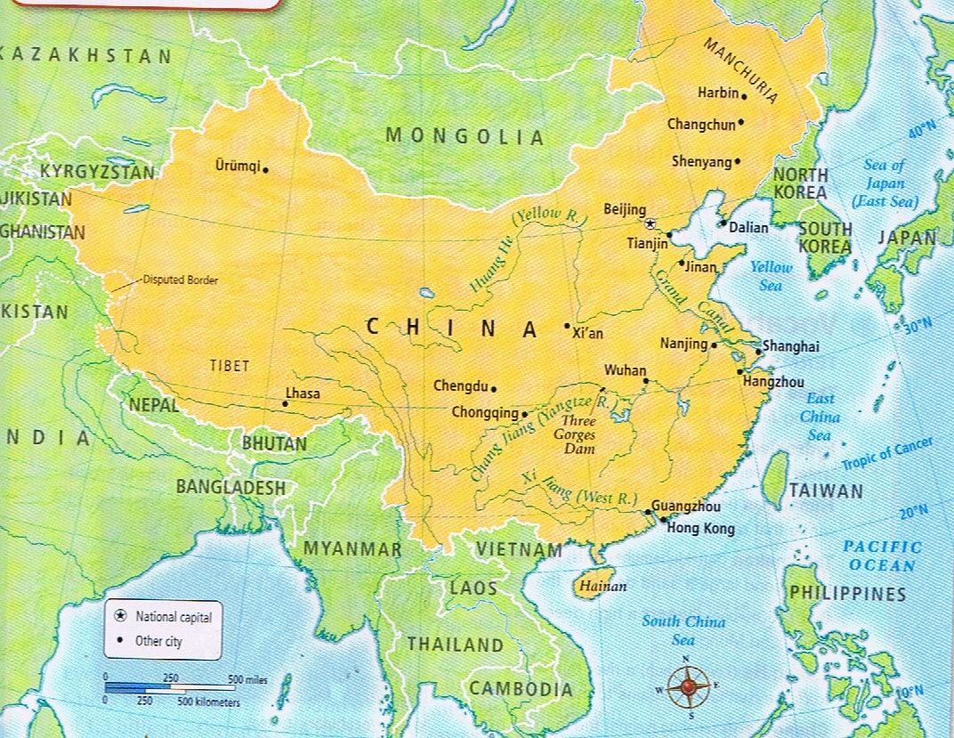 지도는 중국의 국경