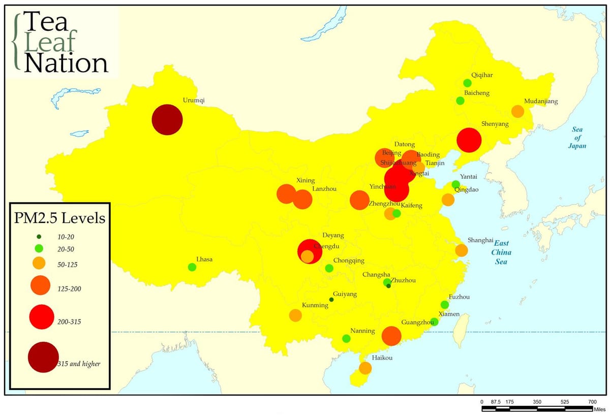 오염 지도 China