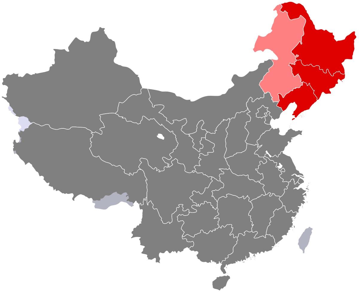 중국 동북부 지도