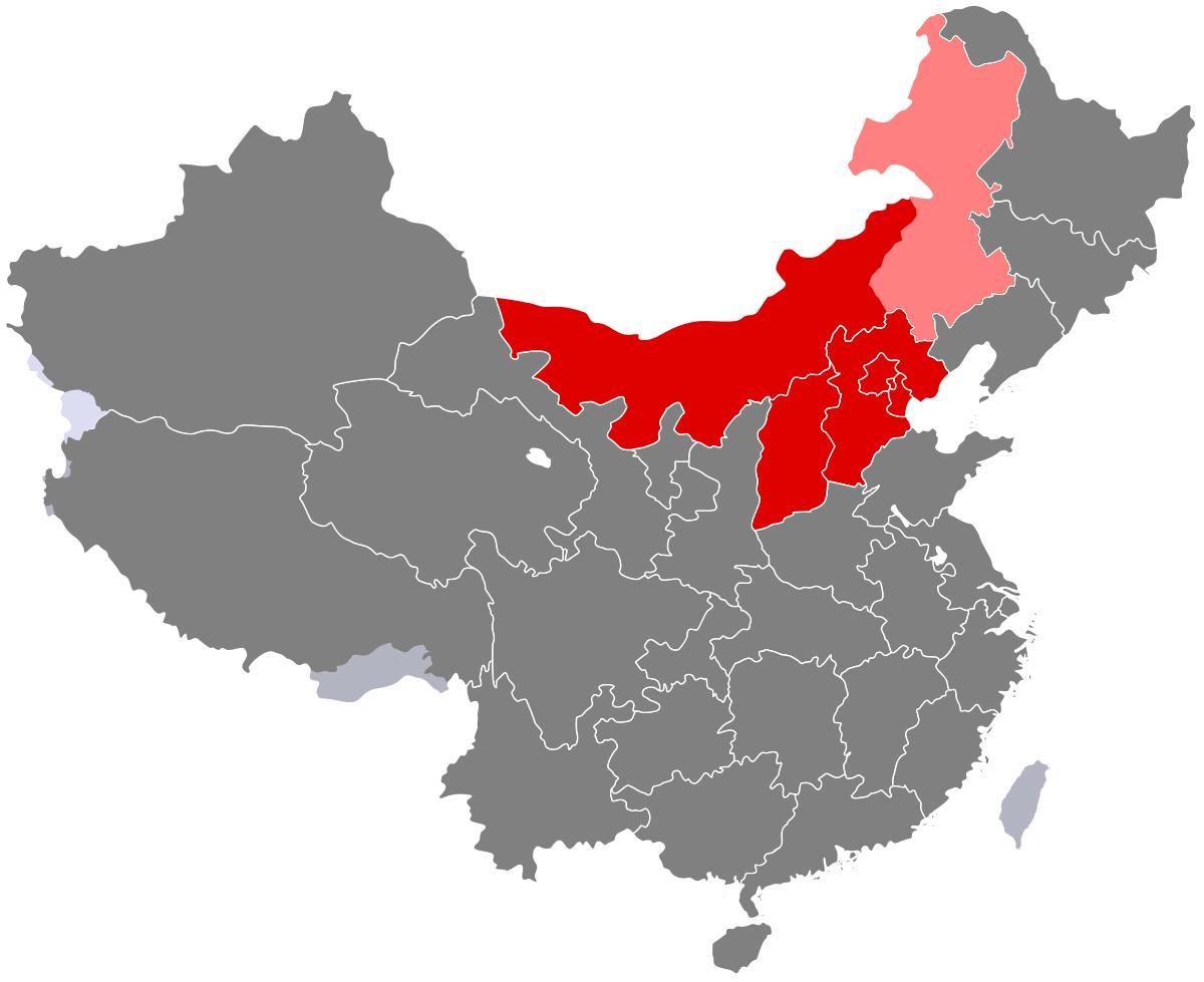 지도의 중국 북부