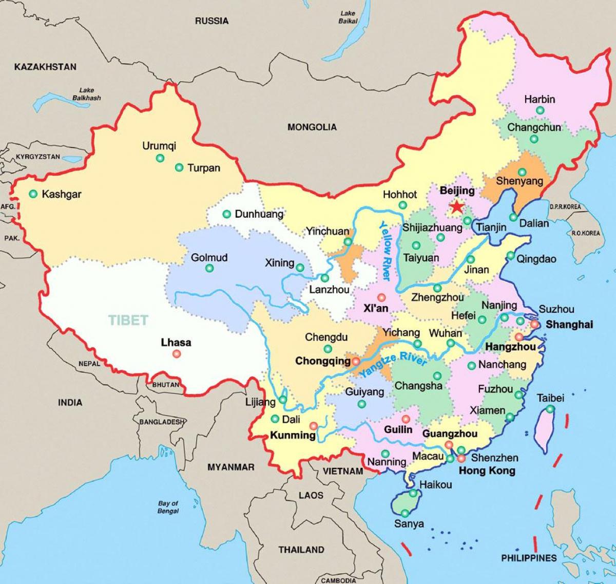 중국에 지도