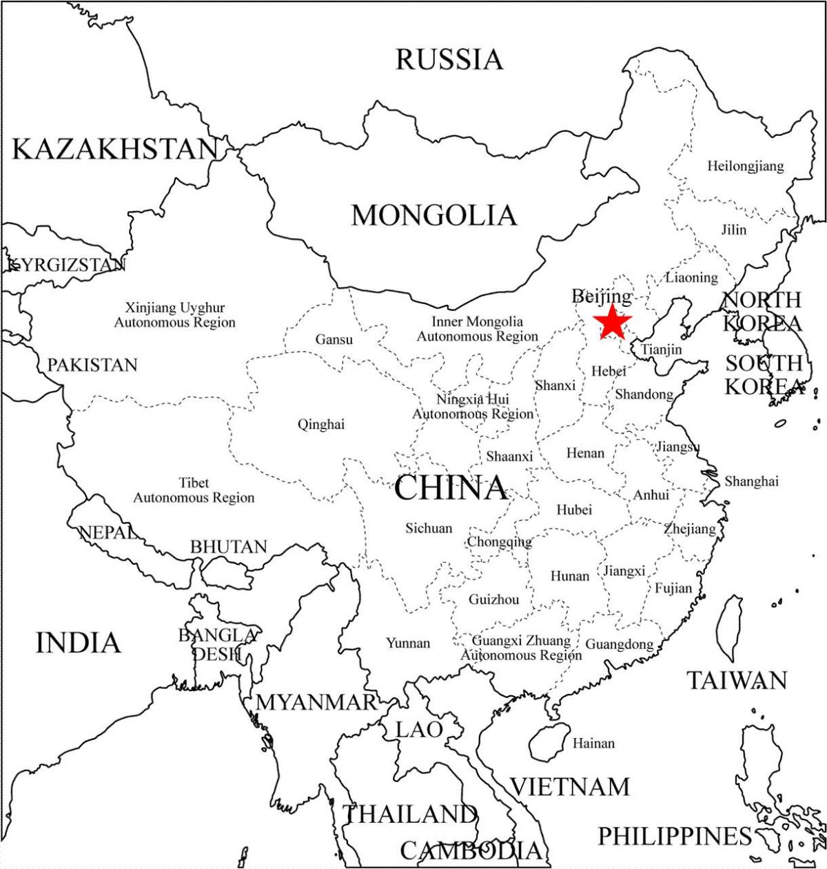 지방 중국 지도