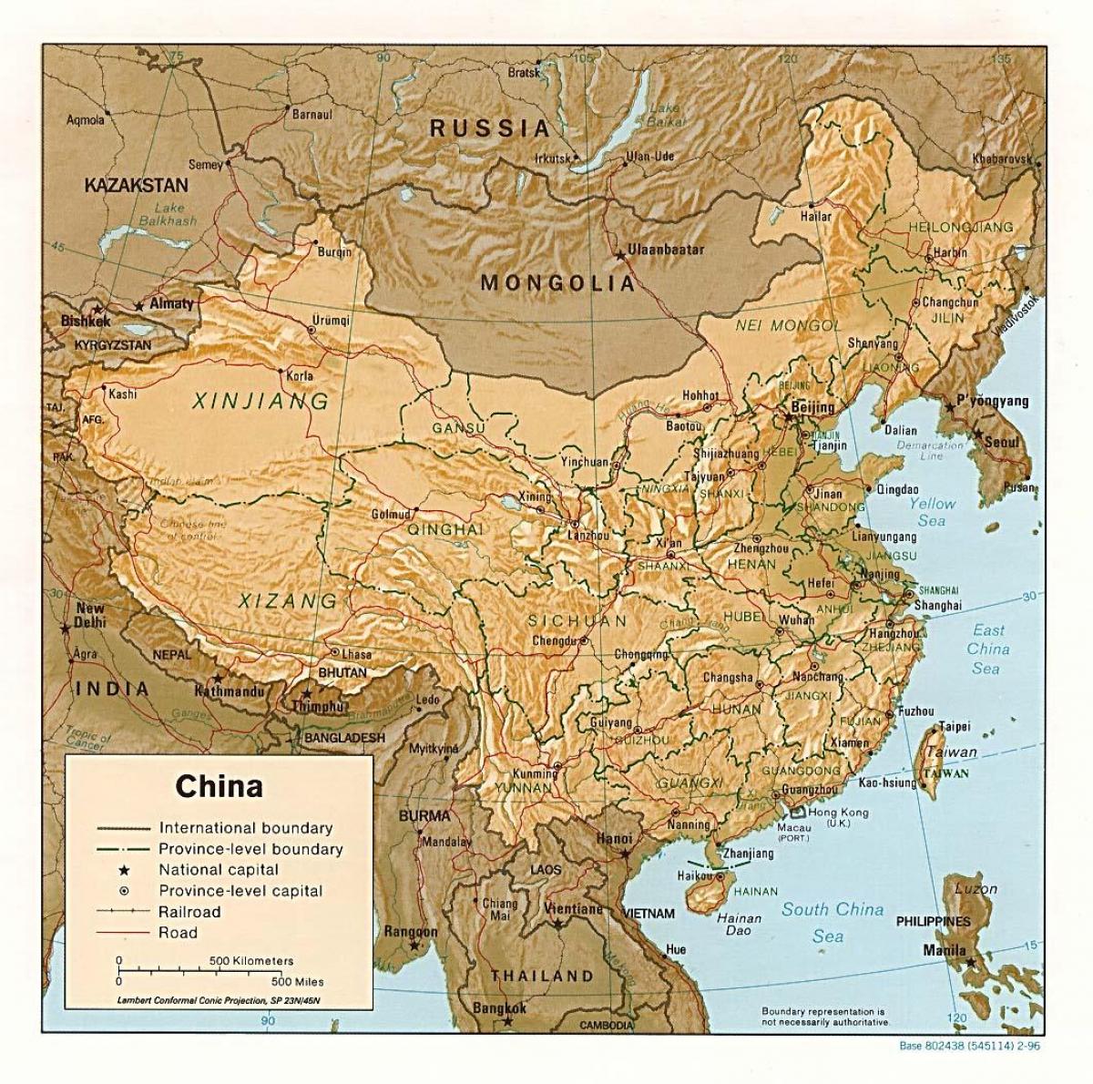 지리적인 지도 China