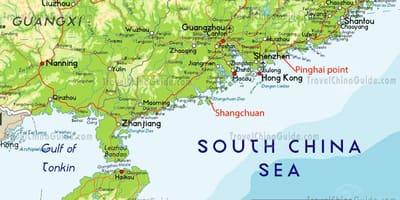 지도의 동남부 중국