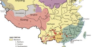 언어 중국의 지도
