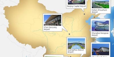 지도의 중국 공항