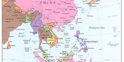 지도의 중국 동부팅