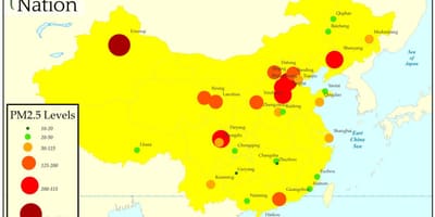 오염 지도 China