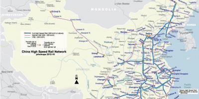 고속철도 중국 지도